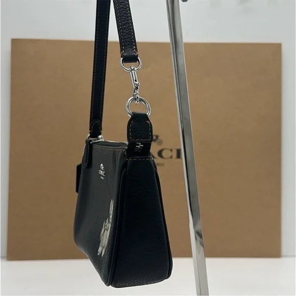 Coach Nolita 19 With Happy Dog Black Leather Bag with Silver Hardware - Picture 7 of 16